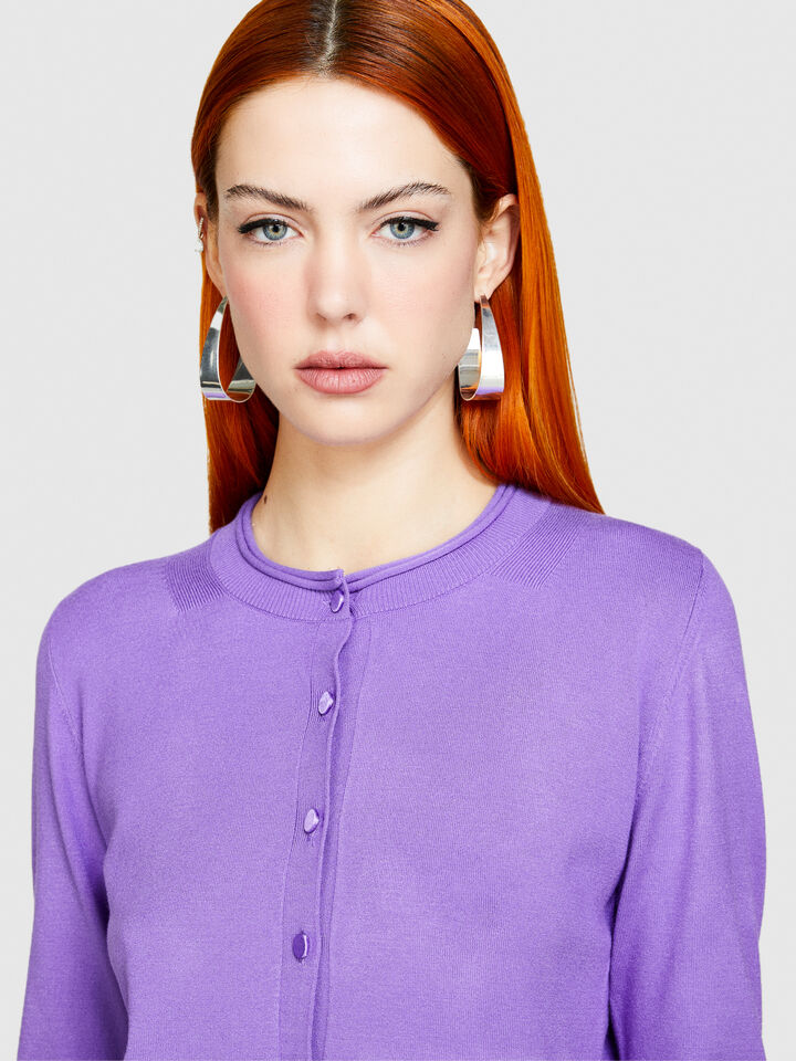 Regular fit cardigan - women's cardigans - Lilac | Sisley image number 5